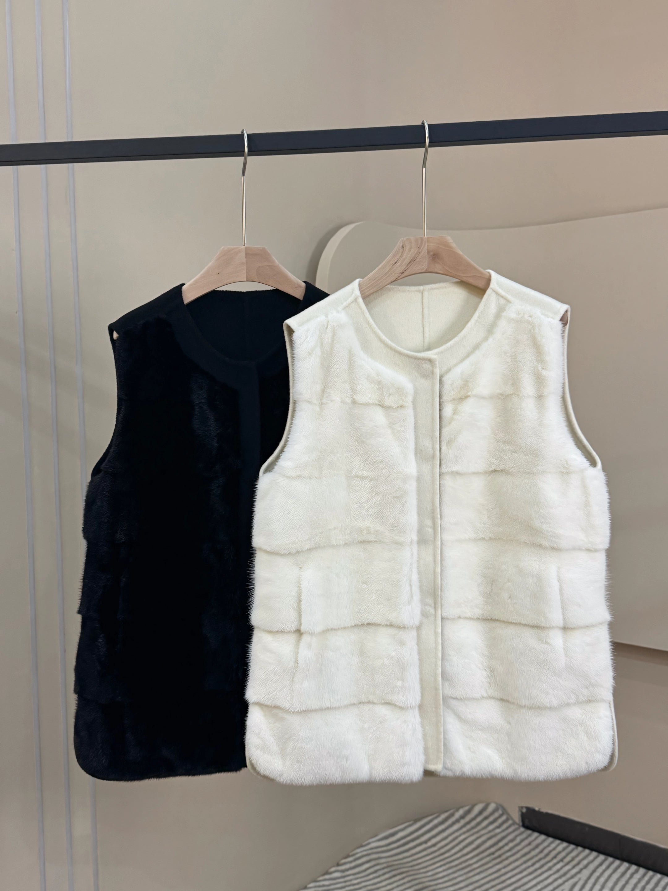 Cashmere vests and mink fur