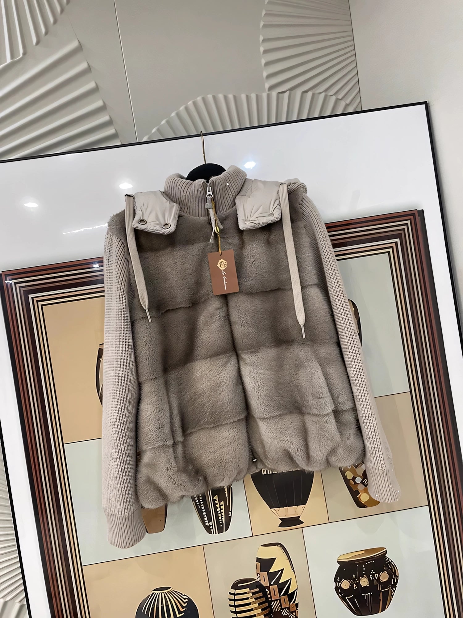 Mink cashmere goose down coat