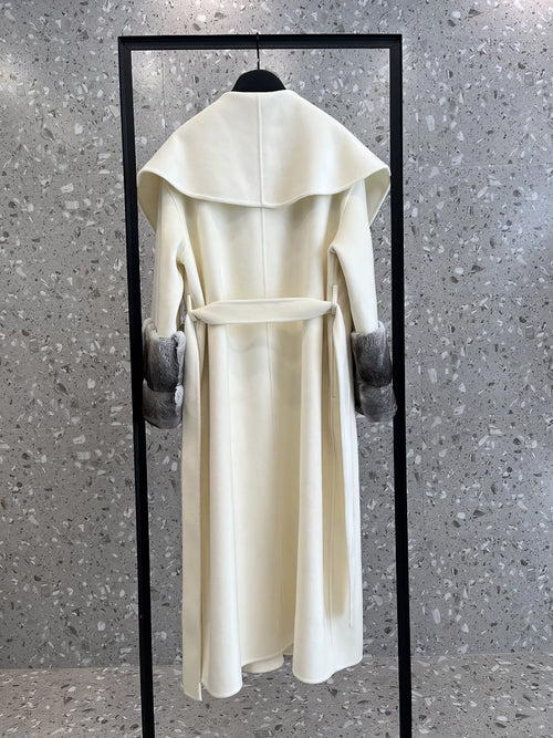 Double-sided cashmere and rabbit fur