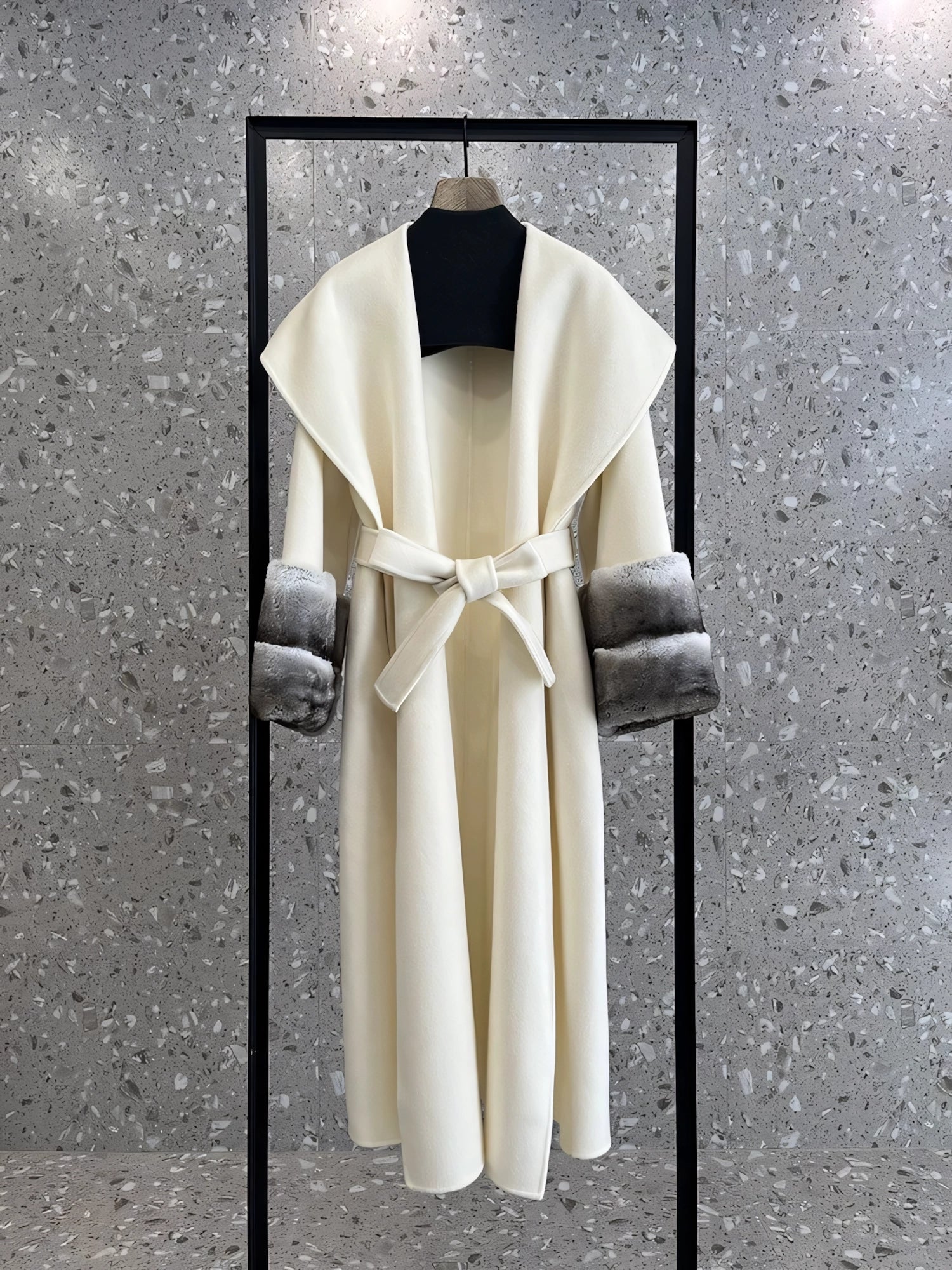 Double-sided cashmere and rabbit fur