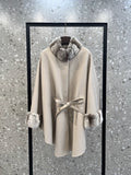 Cashmere and rabbit fur cape