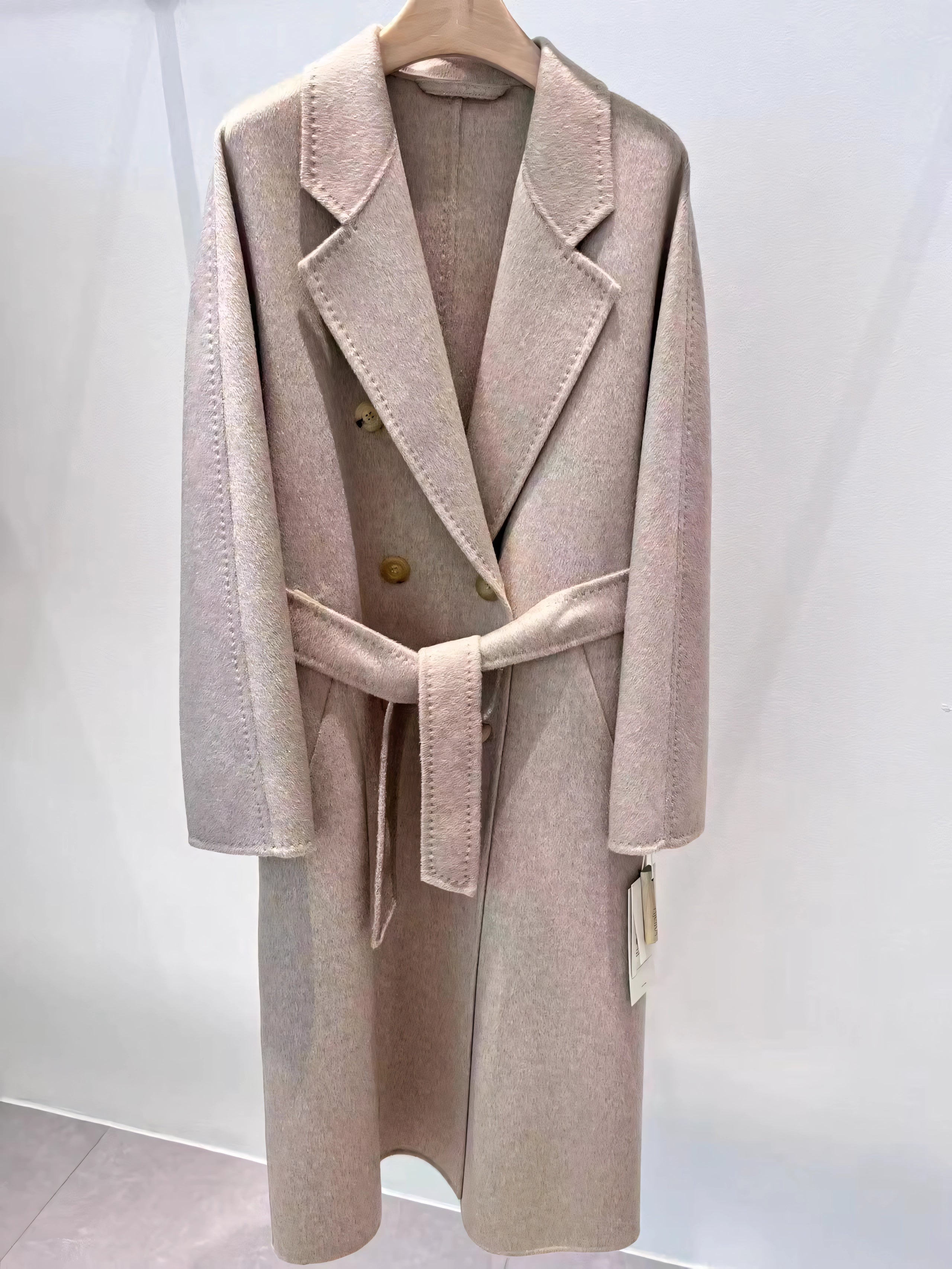 Pure cashmere long coat