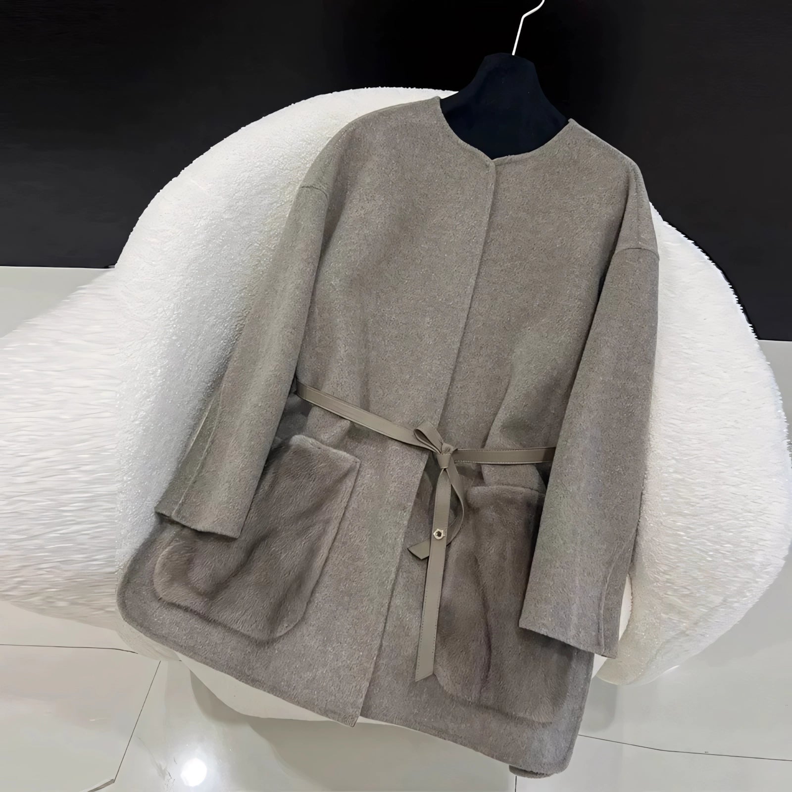 Double-sided wool mink fur