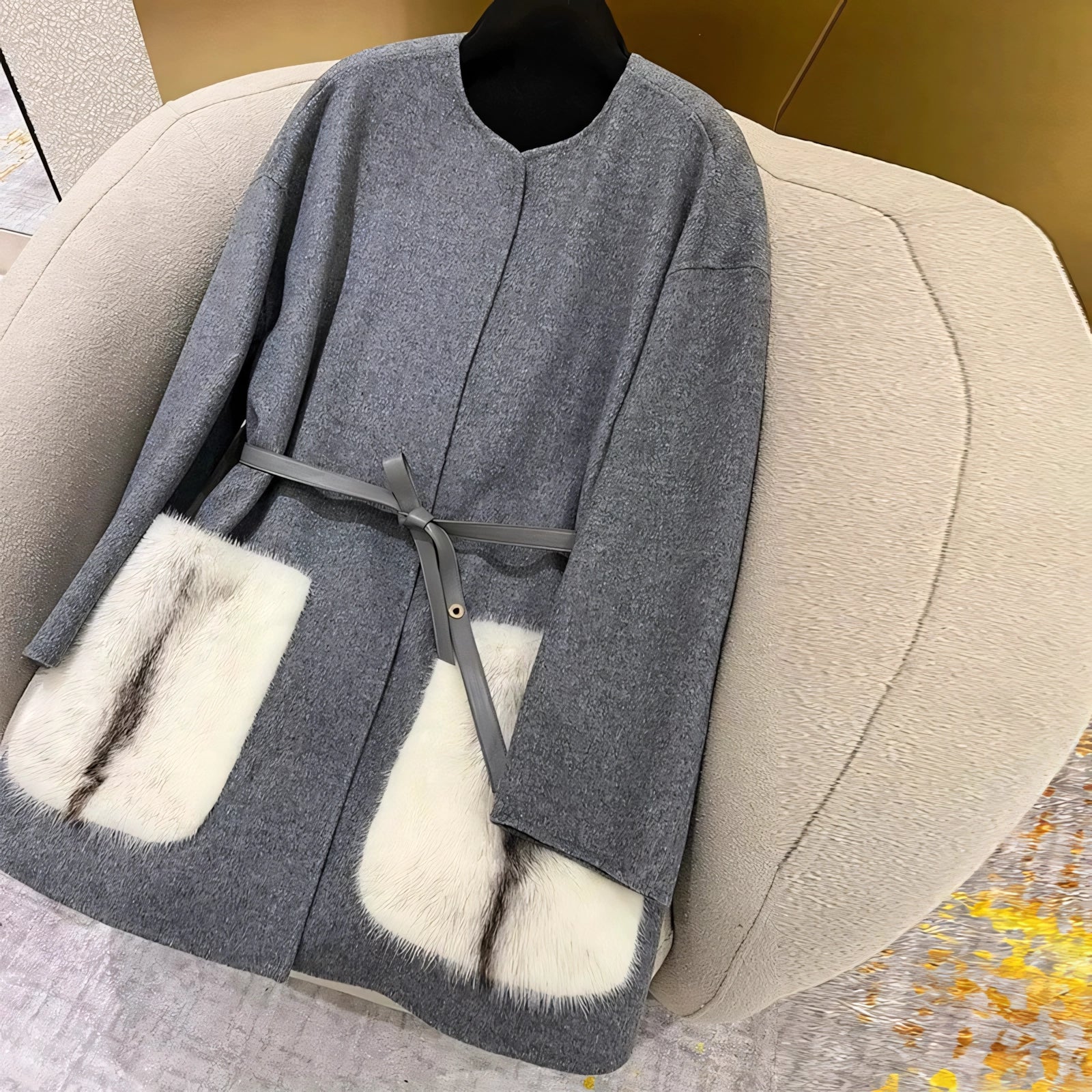 Double-sided wool mink fur