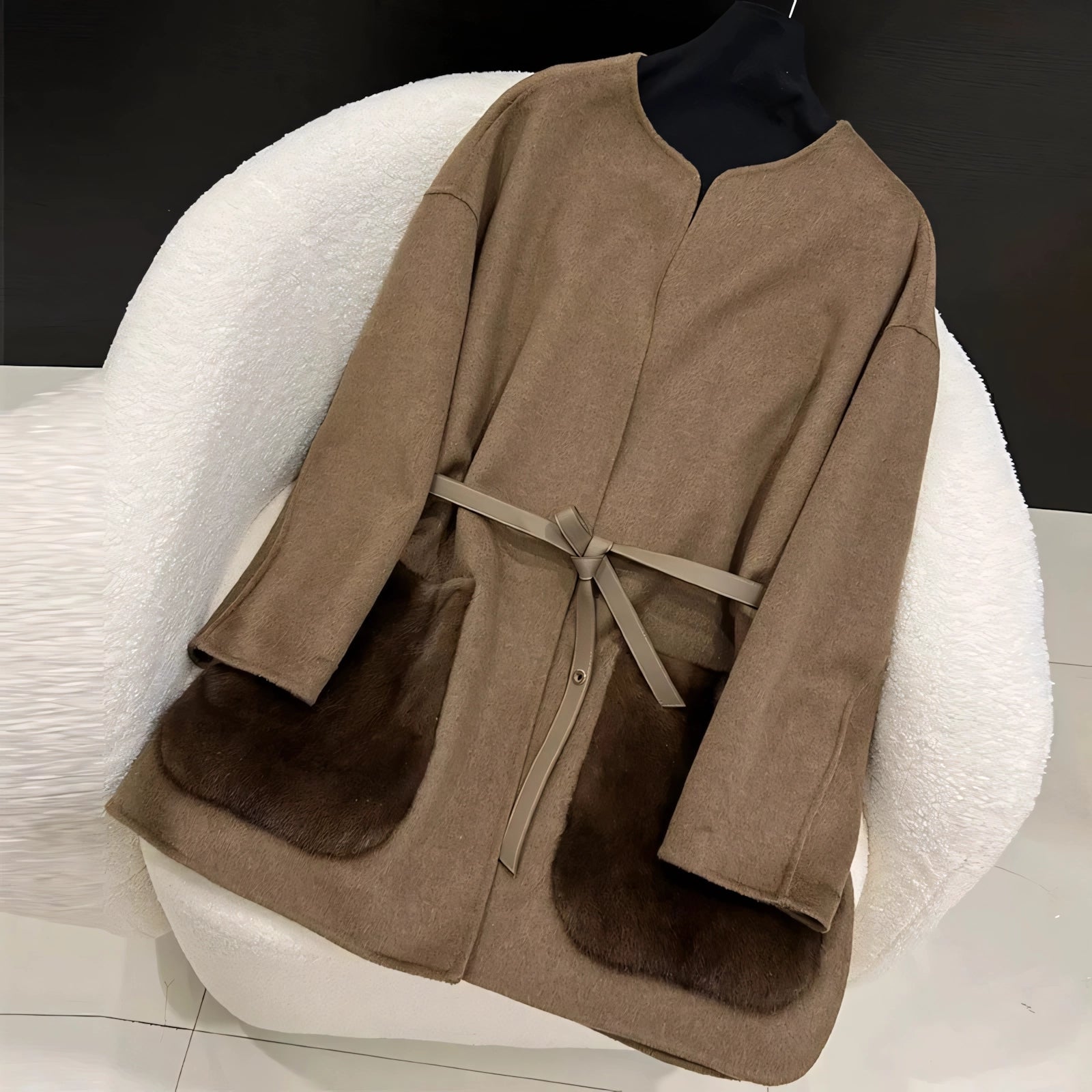 Double-sided wool mink fur